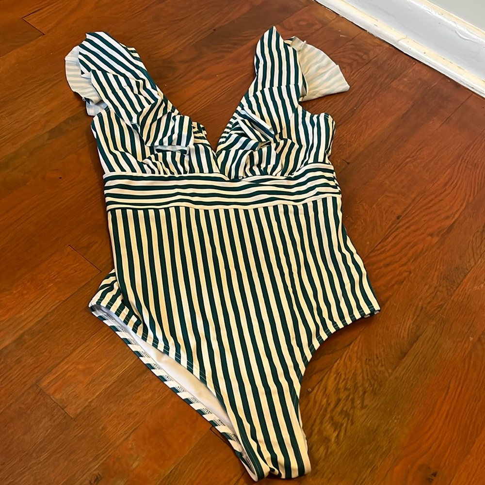Striped One Piece Swim